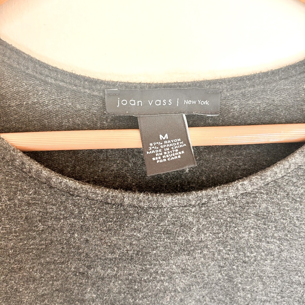 Joan Vass Size M Asymmetric Gray Top